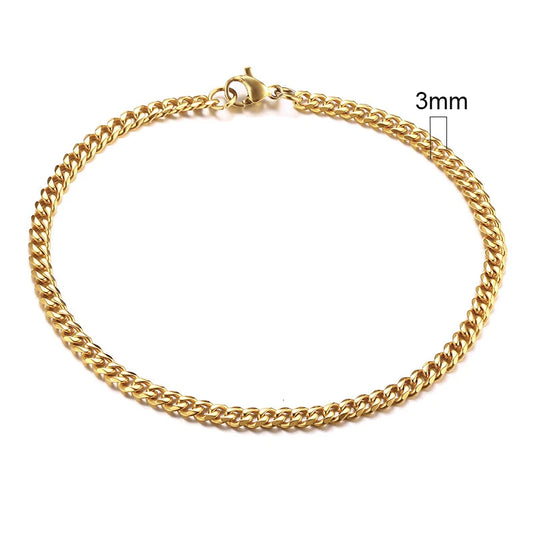 CUBAN BRACELET (GOLD) 3MM