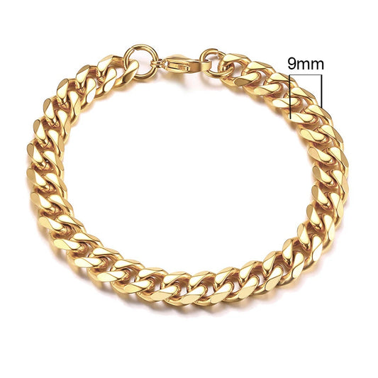 CUBAN BRACELET (GOLD) 9MM