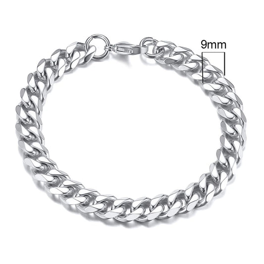 CUBAN BRACELET (SILVER) 9MM