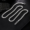 925 Sterling Silver Twisted Chain & Bracelet Set