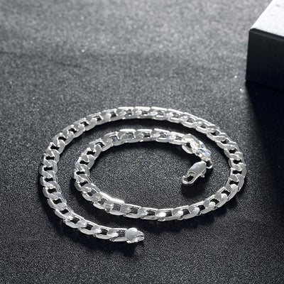 925 Sterling Silver Retro Curb Chain